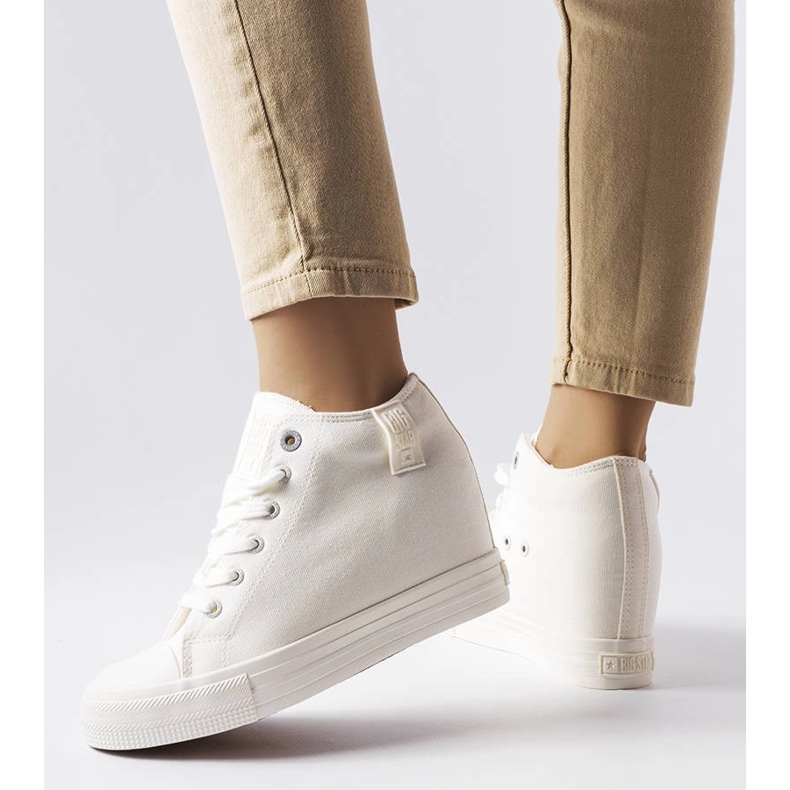 Sneakers con zeppa Big Star LL274035 bianche bianca 1