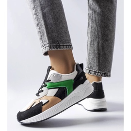 Sneakers nere realizzate in materiali misti di Riel bianca 1