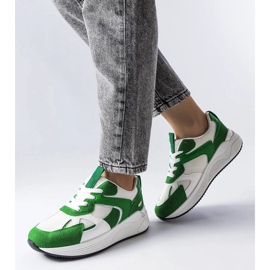 Sneakers verdi realizzate in materiali misti di Riel verde 1
