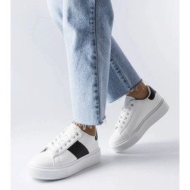 Sneakers bianche con striscia nera di Aurélie bianco 1