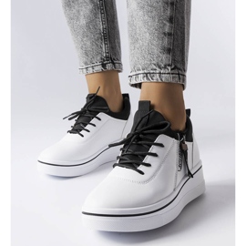 Sneakers bianche con zeppa bassa di Mathieu bianco 1