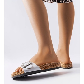 Diapositive in argento decorate con zirconi Millicent d'argento 1