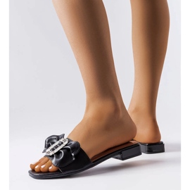 Eleganti infradito nere con strass di Fifi nero 1