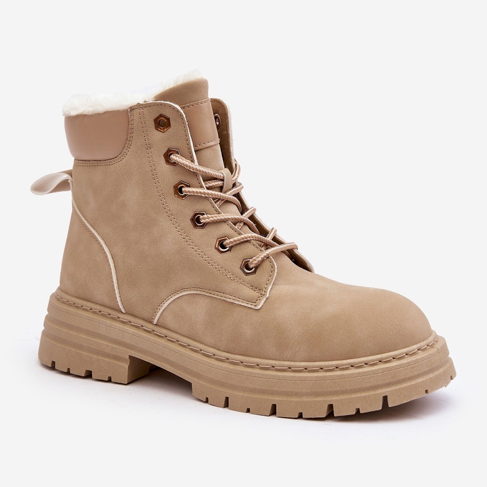 Trapper da donna foderati in pelliccia Fenan beige 1