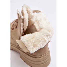 Trapper da donna foderati in pelliccia Fenan beige 2