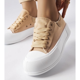 Sneaker beige con plateau di Josseaume 1