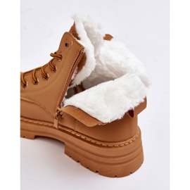 Trapper da donna con isolamento in pelliccia di Fenan color cammello marrone 2
