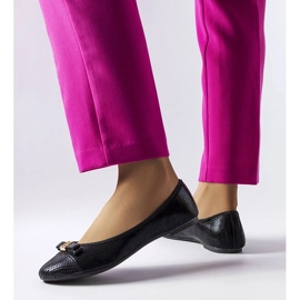 Eleganti ballerine nere con fiocco di Lastra nero 1