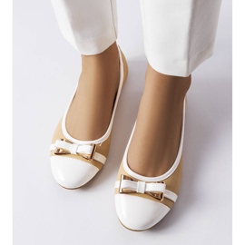 Ballerine bianche e beige con fiocco di Dufour 1