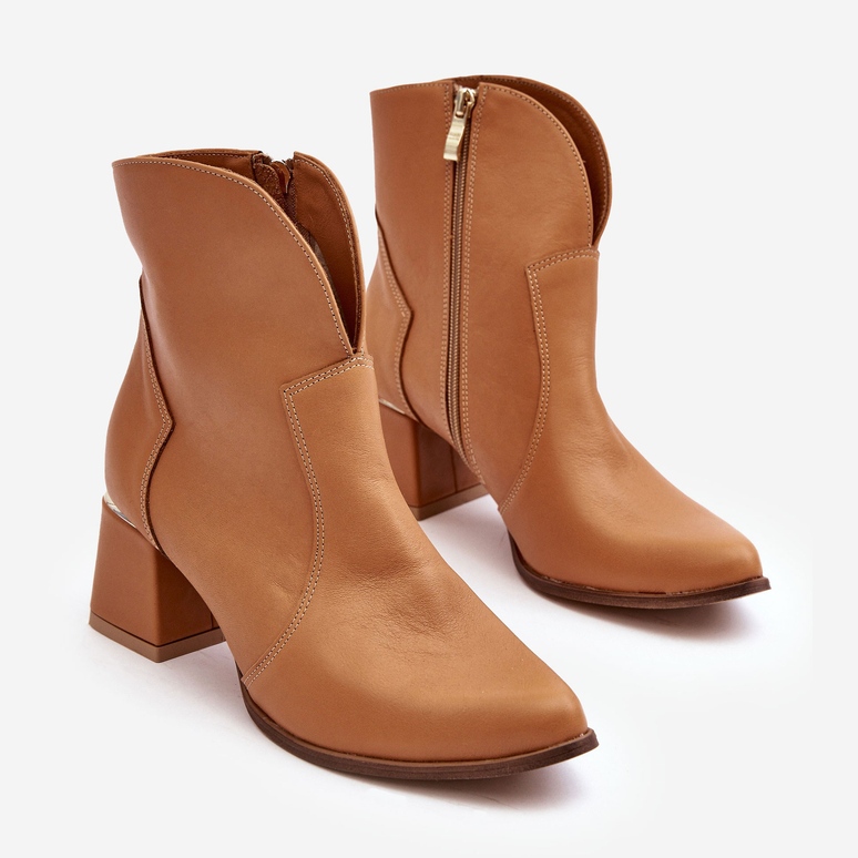 Lewski Shoes Stivali Cowboy in Pelle da Donna con Tacco Alto Cammello Lewski 3166/B/2 marrone 2