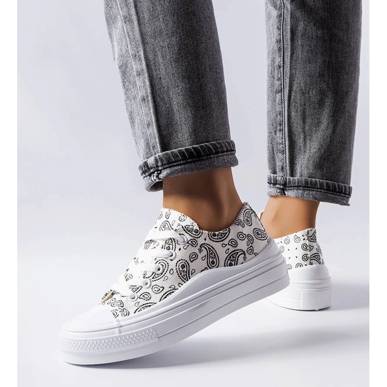 Sneakers bianche con plateau di Bélair bianca 1