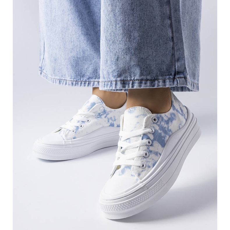 Sneakers bianche con accenti blu di Blais bianco 1