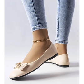 Ballerine beige chiaro con fiocco di Tabitha 1