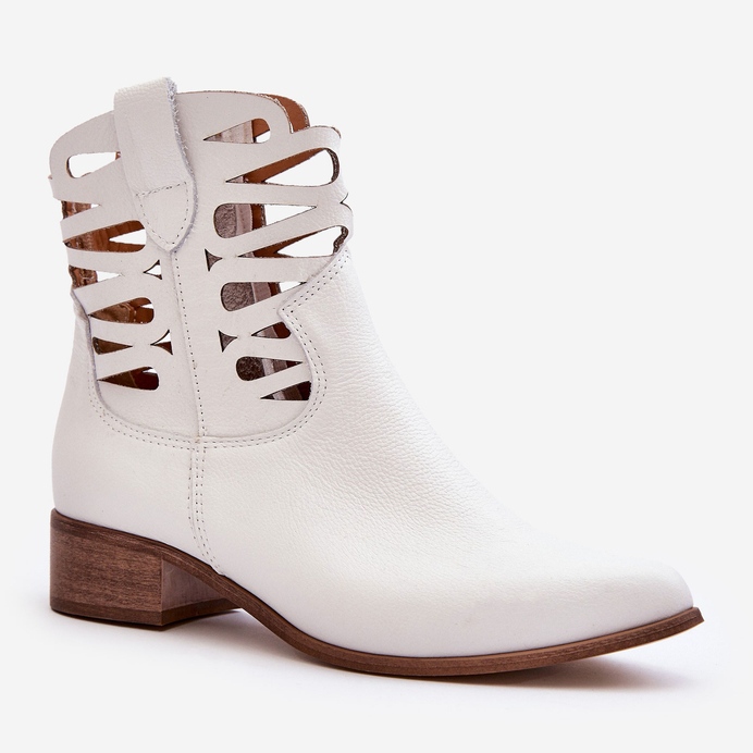 Lewski Shoes Stivali in pelle da donna traforati bianchi Lewski 3329 bianco 1