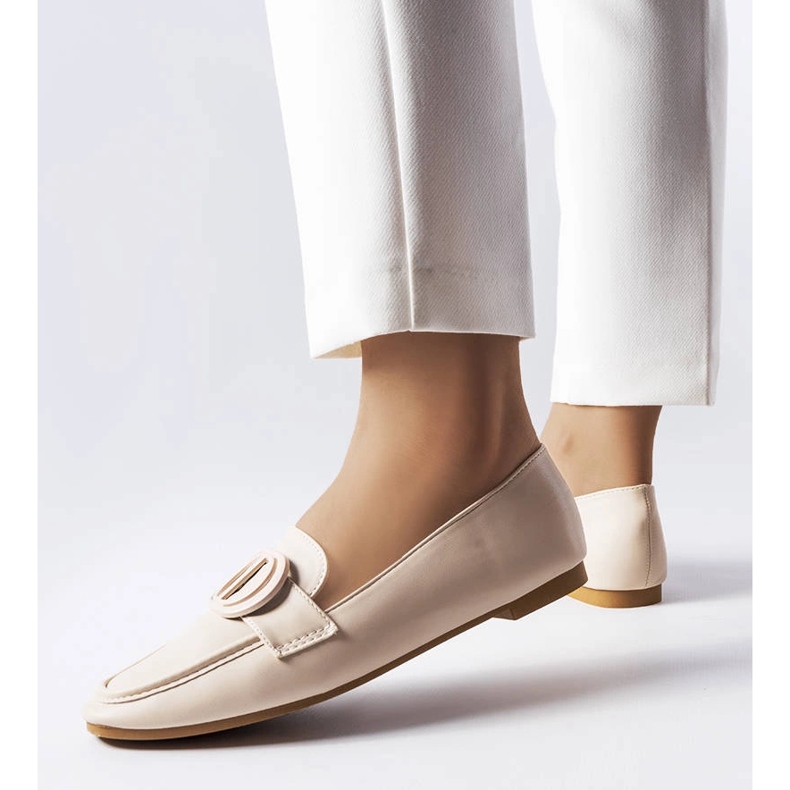 Mocassini beige con fibbia di Poissonnier 1