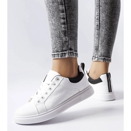 Sneakers bianche e nere con goffratura di Dreux bianco 1