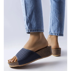 Cursori con zeppa traforati blu navy di Bourque 1