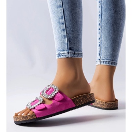 Ciabatte rosa decorate con strass Racine 1