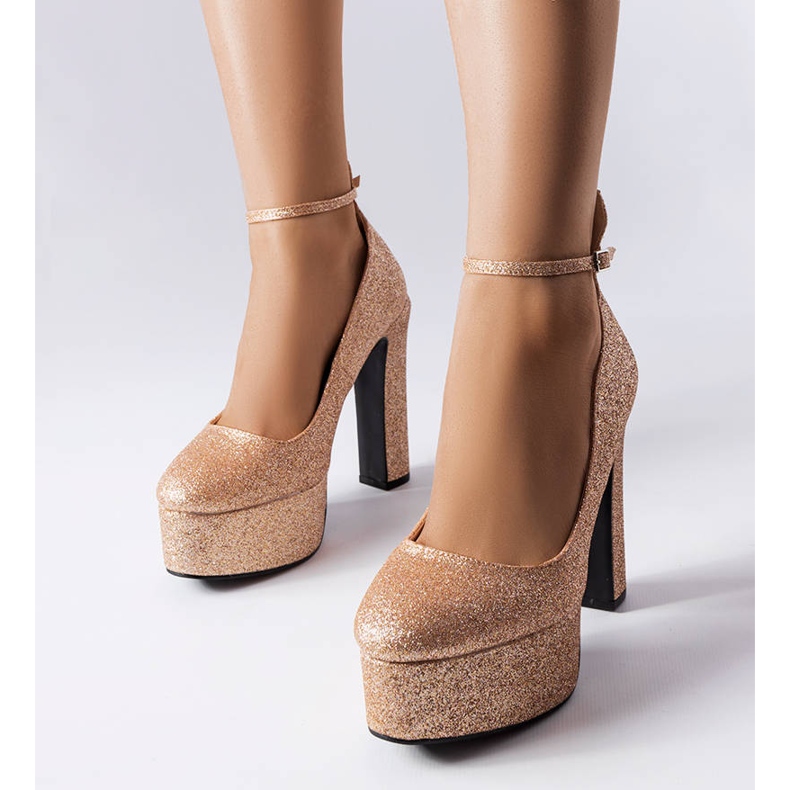 Décolleté glitter beige di Bellamy 1