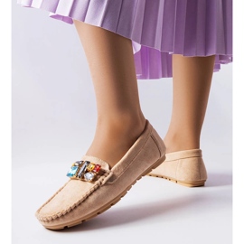 Mocassini beige con soletta in pelle di Bertrand 1