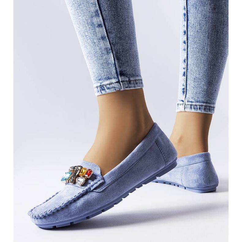 Mocassini blu con soletta in pelle di Bertrand 1