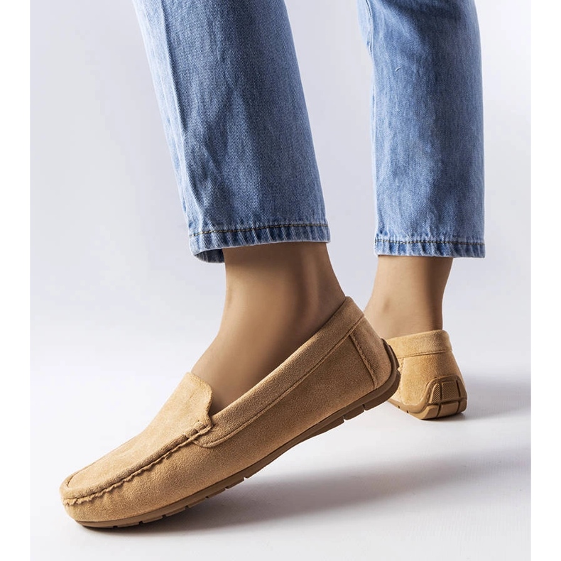 Mocassini beige con soletta in pelle Souplet 1