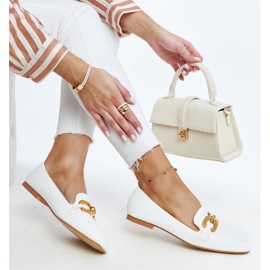 Mocassino Rousseau bianco con fibbia 1