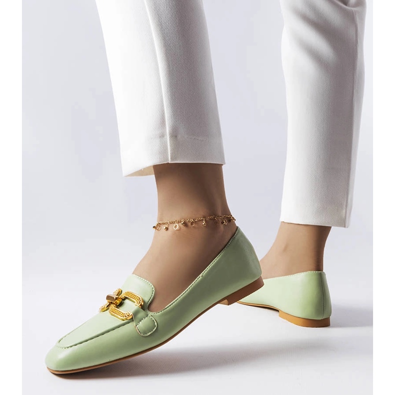 Mocassini Rousseau con fibbia verde 1