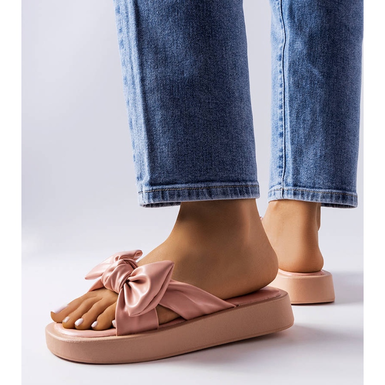 Sandali rosa con plateau e fiocco di Edvard 2