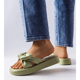 Sandali verdi con plateau e fiocco di Edvard verde 1