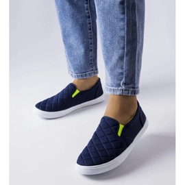 Sneakers senza lacci trapuntate blu navy di Gregory 1
