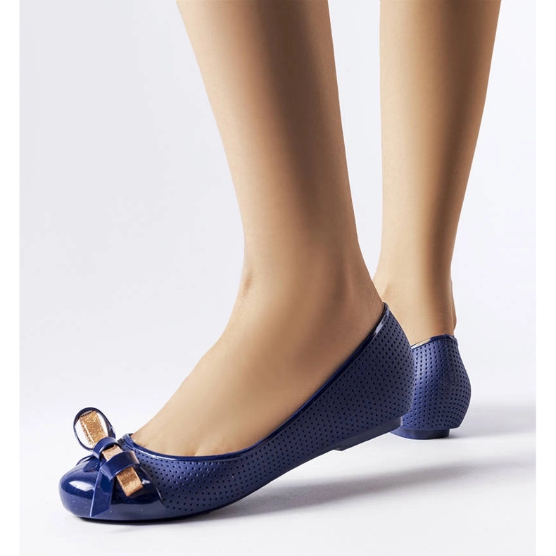 Ballerine blu navy decorate con un fiocco Harlingen 1