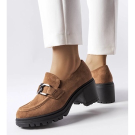 Scarpe marroni con soletta in pelle di Vinceza marrone 1