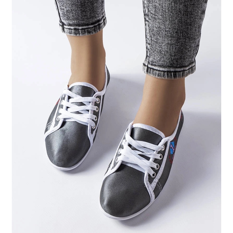 Sneakers Woodstock da donna di colore grigio 2