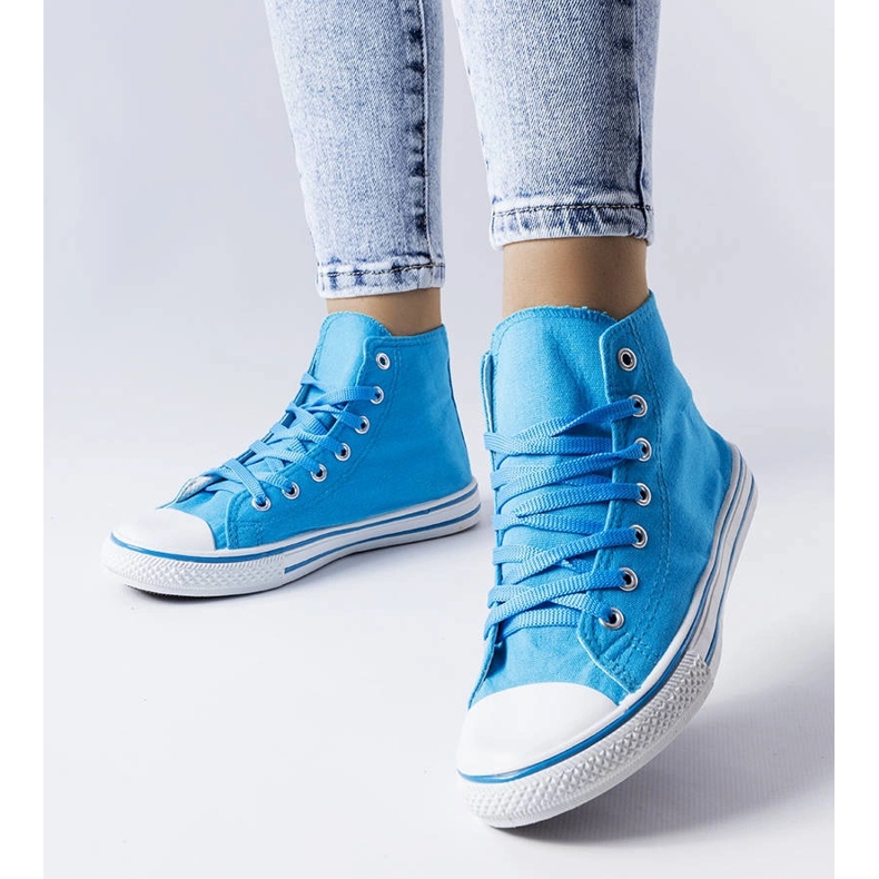 Sneaker alte di colore blu di Alaine 1