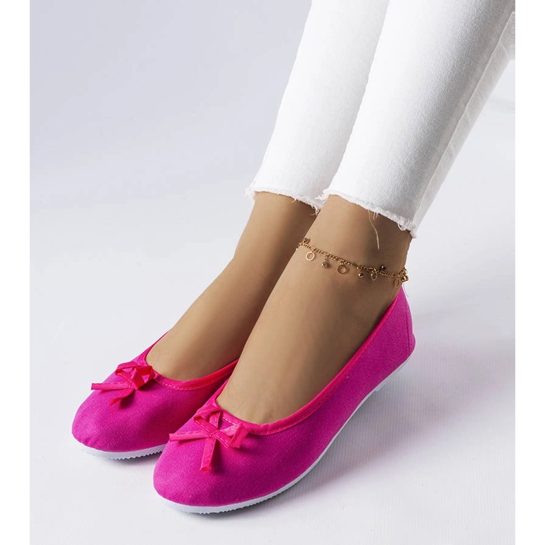 Ballerine in tessuto rosa di Gendron 1