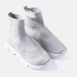 Sneakers grigie con tomaia a calzino di Olot grigio 1