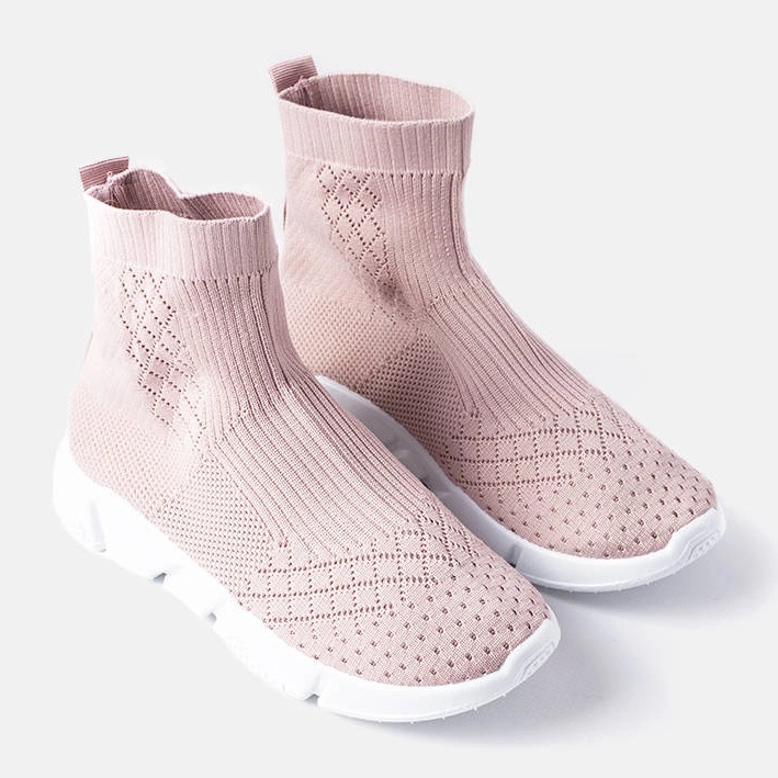 Sneakers rosa con tomaia a calzino di Olot 1