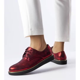 Scarpe in broccato glitter rosso di Cemetery 1