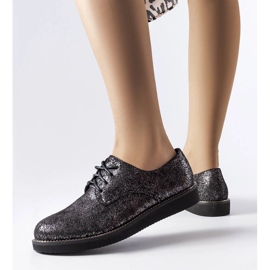 Scarpe in broccato glitter nero di Cemetery 1