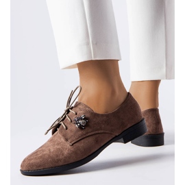Brogue marroni con applicazione di zirconi di Carignan marrone 1