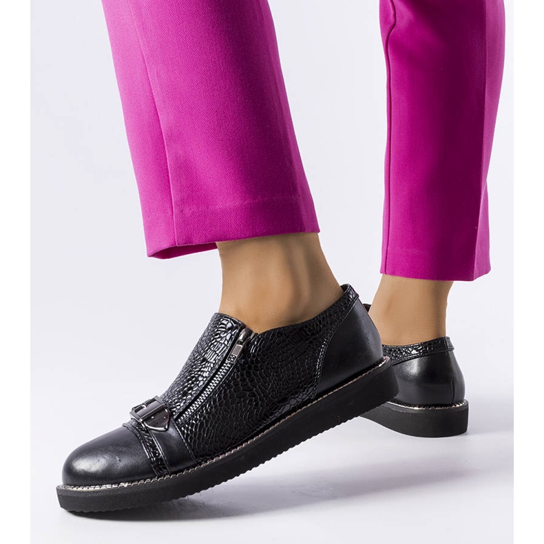 Scarpe goffrate nere di Hugues nero 1