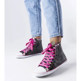 Stivaletti floreali neri di Marphisa nero 1