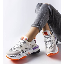 Sneakers bianche realizzate con materiali combinati di Donalina bianco 1