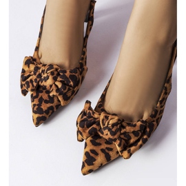 Tacchi leopardati con fiocco di Olengo marrone 1