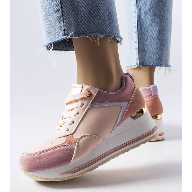 Sneakers rosa con zeppa di Harvé 1