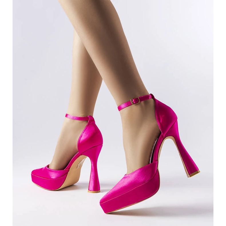 Décolleté fucsia con tacco alto di Lowell rosa 1