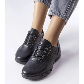 Brogue in pelle traforata nera di Brodeur nero 1