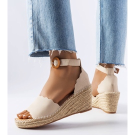 Espadrillas beige con zeppa di Turcotte 1