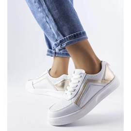Scarpe in pelle bianca con trafori di Gilles bianco 1